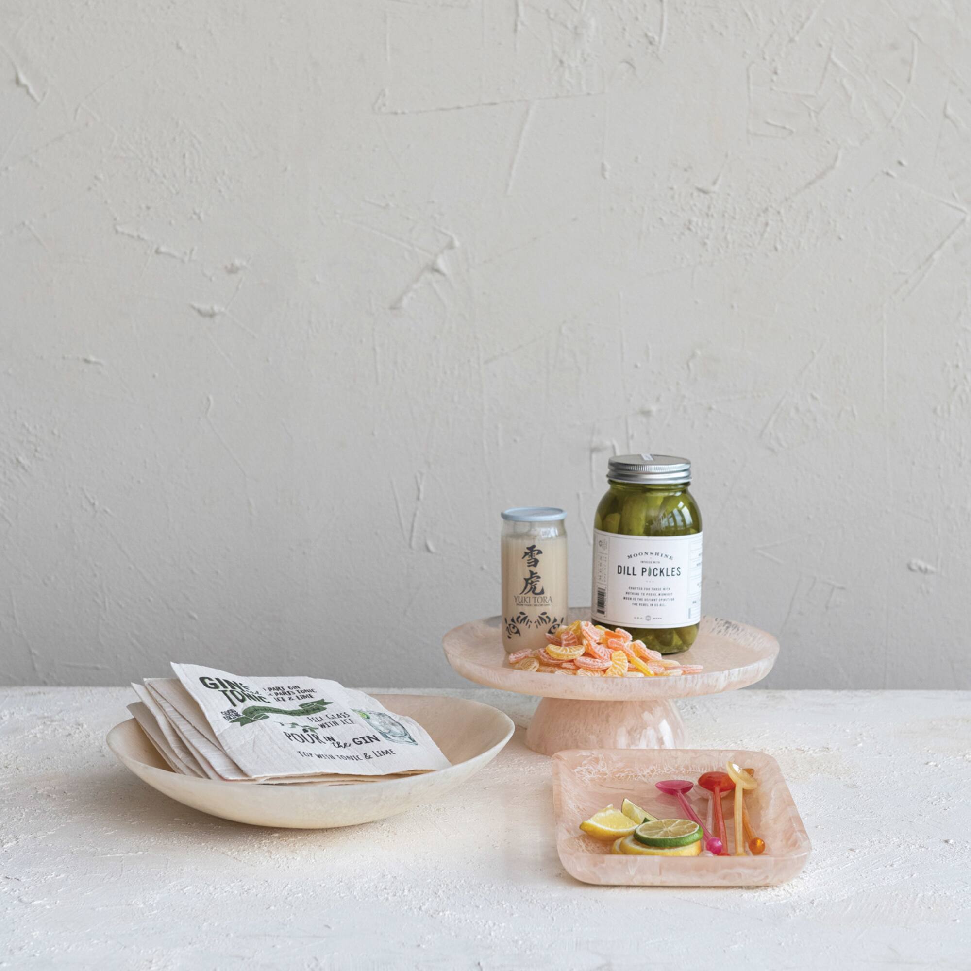 Hello Honey® 12" Blush Pink Matte Marbled Tray